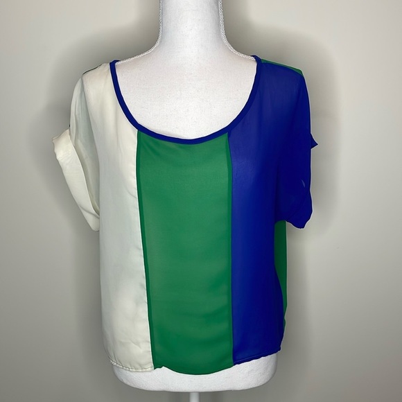 Rebecca Hampton Colorblock Sheer Top - Picture 1 of 4